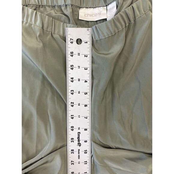 Chicos Joggers Womens 2.5/14 Pull‎ On Pants Green Ruched - Picture 3 of 9